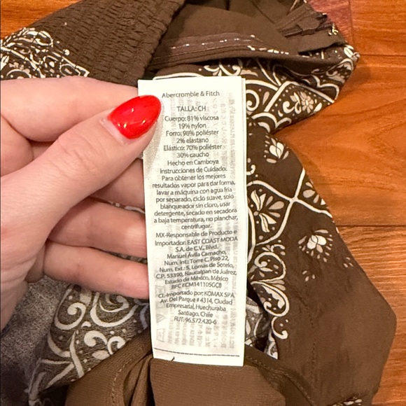 Abercrombie & Fitch Brown Dress with White Pattern - Picture 9 of 9